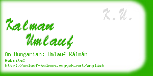kalman umlauf business card